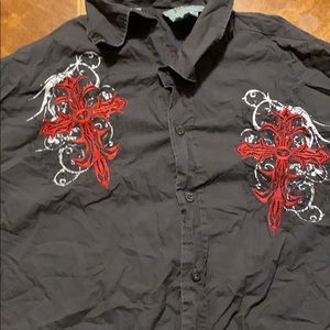 Men’s button down western shirt.